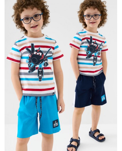 Шорты трикотажные для мальчиков, 2 шт в комплекте bright blue, dark blue