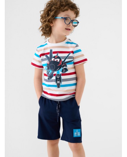 Шорты трикотажные для мальчиков, 2 шт в комплекте bright blue, dark blue