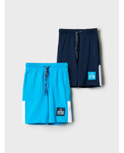 Шорты трикотажные для мальчиков, 2 шт в комплекте bright blue, dark blue