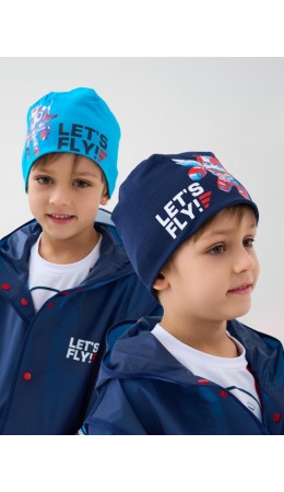 Шапка трикотажная для мальчиков, 2 шт в комплекте dark blue, white