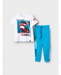 Комплект трикотажный для мальчиков: фуфайка (футболка), брюки white, bright blue