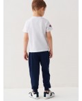Комплект трикотажный для мальчиков: фуфайка (футболка), брюки white, dark blue