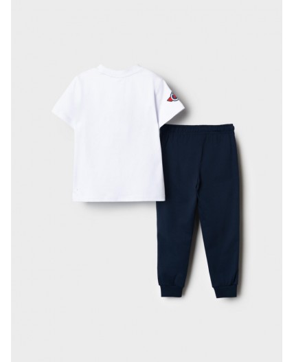 Комплект трикотажный для мальчиков: фуфайка (футболка), брюки white, dark blue