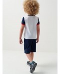 Комплект трикотажный для мальчиков: фуфайка (футболка), шорты white, dark blue