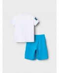 Комплект трикотажный для мальчиков: фуфайка (футболка), шорты white, bright blue