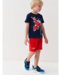 Комплект трикотажный для мальчиков: фуфайка (футболка), шорты dark blue, red