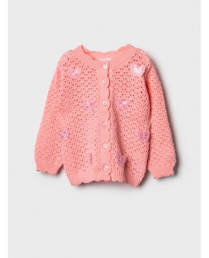 Кардиган детский трикотажный для девочек pale pink