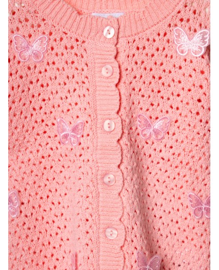 Кардиган детский трикотажный для девочек pale pink