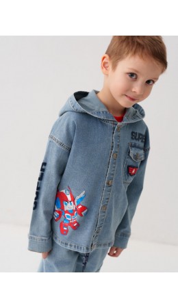 Куртка текстильная джинсовая для мальчиков blue