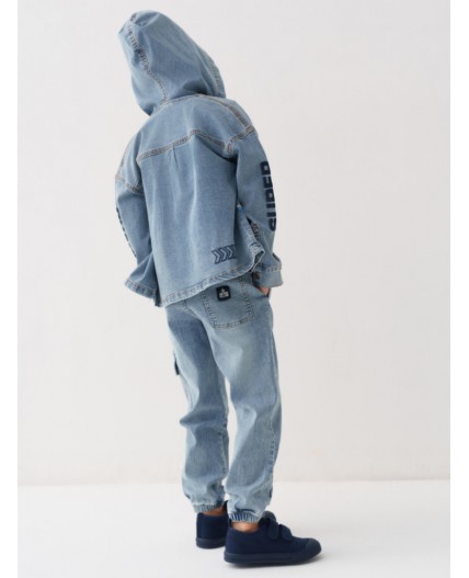 Брюки текстильные джинсовые для мальчиков blue