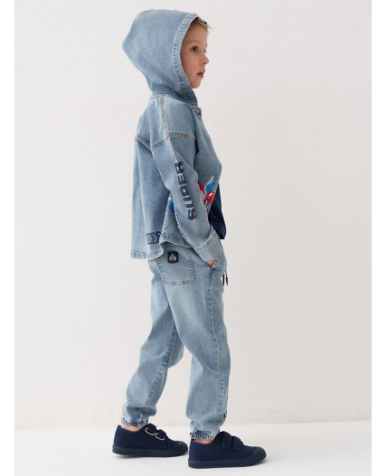Брюки текстильные джинсовые для мальчиков blue