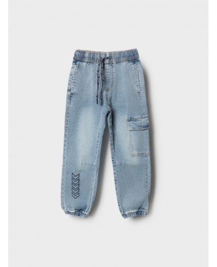 Брюки текстильные джинсовые для мальчиков blue