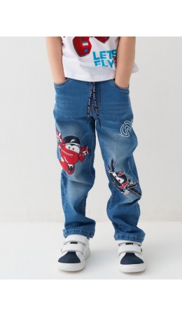 Брюки текстильные джинсовые для мальчиков blue