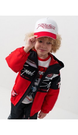 Кепка текстильная для мальчиков white, red