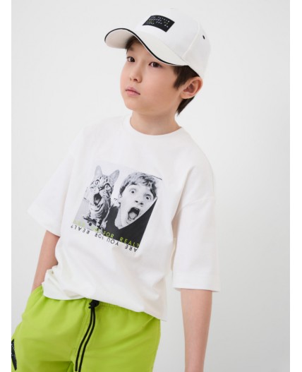 Кепка текстильная для мальчиков white