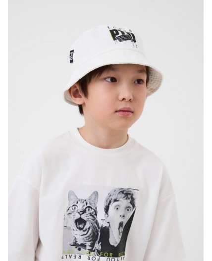 Панама текстильная для мальчиков white