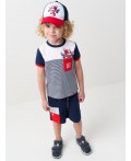 Кепка текстильная для мальчиков white, dark blue, red
