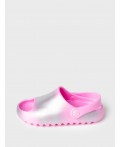Сабо для девочек розовый,серебряный