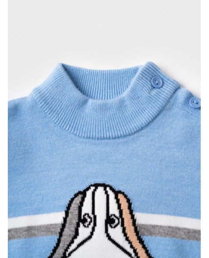 Свитер детский трикотажный для мальчиков white, light blue, grey