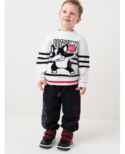 Джемпер трикотажный для мальчиков white, black, red