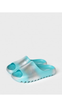 Сабо для девочек бирюзовый,серебряный