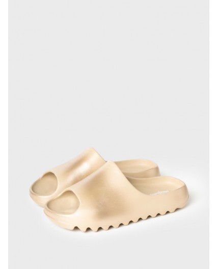 Сабо для девочек бежевый,серебряный