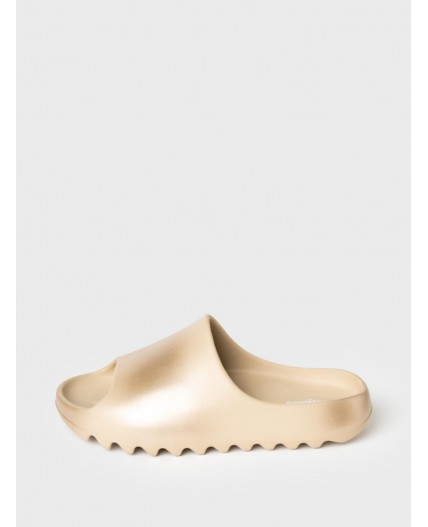 Сабо для девочек бежевый,серебряный