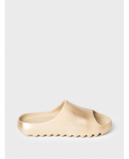 Сабо для девочек бежевый,серебряный