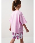 Комплект трикотажный для девочек: фуфайка (футболка), шорты multicolor