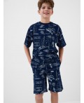 Пижама трикотажная для мальчиков white, dark blue