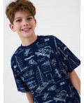 Пижама трикотажная для мальчиков white, dark blue