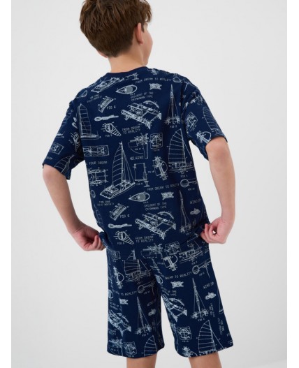 Пижама трикотажная для мальчиков white, dark blue