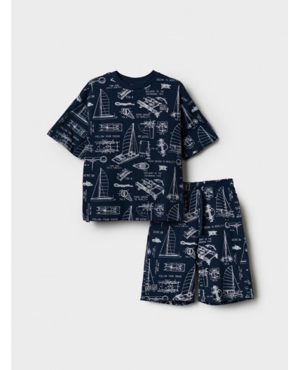 Пижама трикотажная для мальчиков white, dark blue