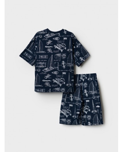 Пижама трикотажная для мальчиков white, dark blue