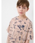 Пижама трикотажная для мальчиков dark blue, beige