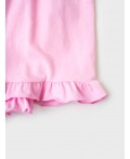 Комплект трикотажный для девочек: фуфайка (футболка), шорты pale pink, crimson