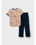 Комплект трикотажный для мальчиков: фуфайка (футболка), брюки dark blue, beige