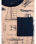 Комплект трикотажный для мальчиков: фуфайка (футболка), брюки dark blue, beige