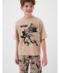 Комплект трикотажный для мальчиков: фуфайка (футболка), шорты beige, black