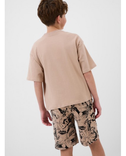 Комплект трикотажный для мальчиков: фуфайка (футболка), шорты beige, black