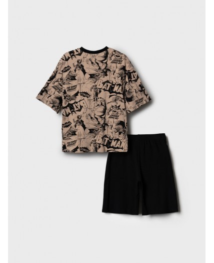 Комплект трикотажный для мальчиков: фуфайка (футболка), шорты black, beige