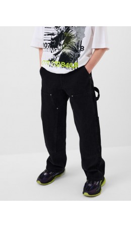 Брюки текстильные джинсовые для мальчиков black