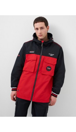 Куртка текстильная с полиуретановым покрытием для мужчин (ветровка) black, red