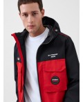 Куртка текстильная с полиуретановым покрытием для мужчин (ветровка) black, red
