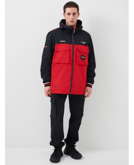 Куртка текстильная с полиуретановым покрытием для мужчин (ветровка) black, red