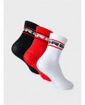 Носки трикотажные для мальчиков, 3 пары в комплекте white, black, red