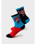 Носки трикотажные для мальчиков, 2 пары в комплекте bright blue, red, dark blue