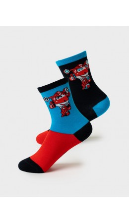 Носки трикотажные для мальчиков, 2 пары в комплекте bright blue, red, dark blue