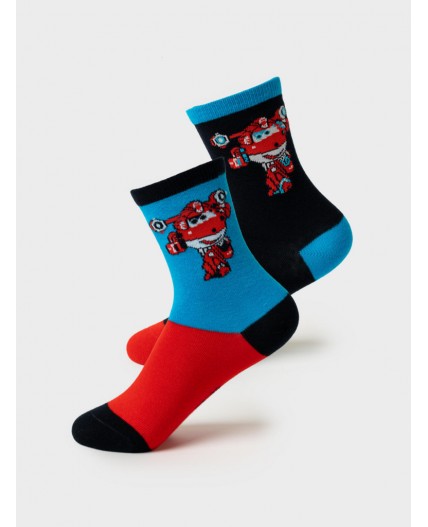 Носки трикотажные для мальчиков, 2 пары в комплекте bright blue, red, dark blue
