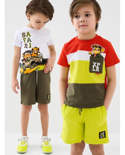 Шорты трикотажные для мальчиков, 2 шт в комплекте dark green, light green